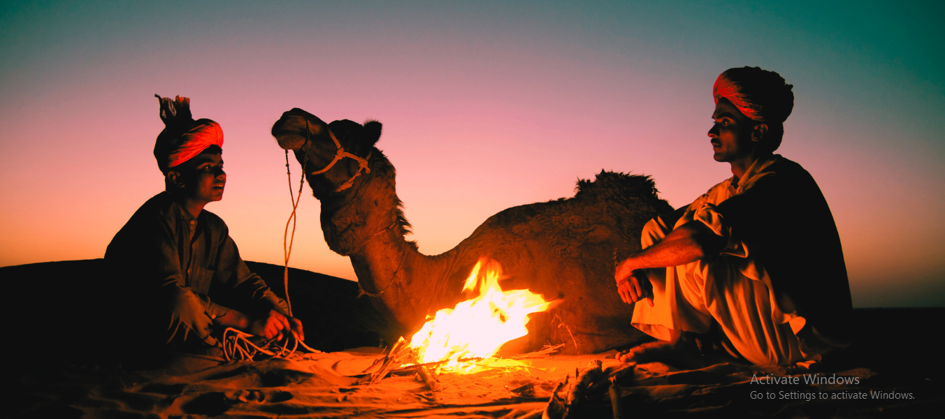 Desert Camps with Bonfires